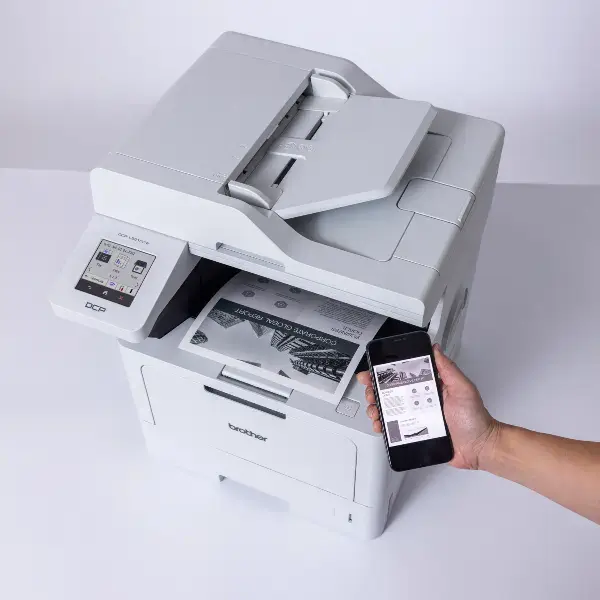 Function: Duplex Print(only), Copy, Scan
Memory: 1 GB
Interface: Wired / WiFi / WiFi-Direct
Display: 8.9cm Colour Touchscreen LCD
Mobile Connectivity: Mobile Connect, Airprint, Mopria
Web Connection and Wi-Fi Direct: Wi-Fi Direct
Print Speed: Up to 48ppm
Resolution: Up to 1,200 x 1,200 dpi
Printer Language / Emulation: PCL6, BR-Script3, IBM Proprinter XL, Epson FX-850, PDF Version 1.7
First Print out time: <6.7sec
Copy Speed: Up to 48ppm
Resolution: Up to 1,200 x 600 dpi
Scan to Functions: Scan to USB, E-mail, OCR, Image and File
Paper Input: (Standard Tray) 250 Sheets
Multi-purpose Tray: 100 Sheets
Automatic Document Feeder: Up to 50 sheets
Media Sizes: A4, Letter, B5(JIS), A5, A5(Long Edge), A6, Executive, Legal, Mexico Legal, India Legal, A4 short (270mm), Folio,16K
Recommended Monthly Volume: 5 000 Pages